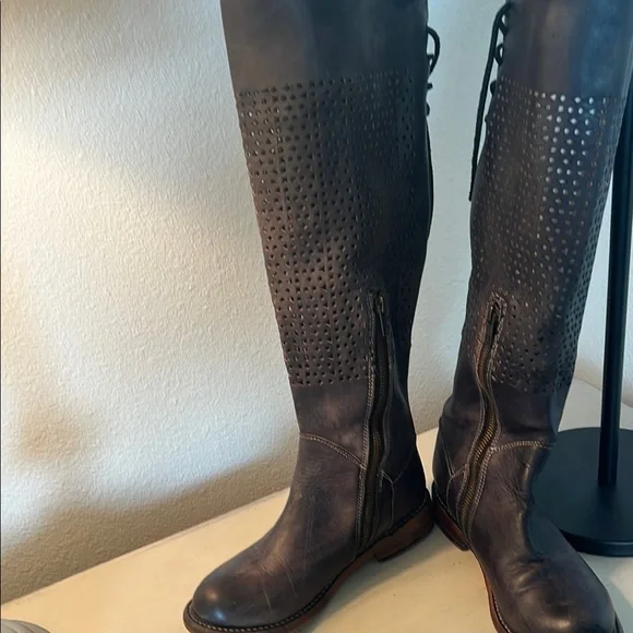 Bed Stu | Shoes | Bedstu Tall Leather Boots Moto Laced Size  display picture 2